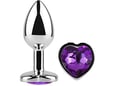 AFTER DARK analni čep Heart Shaped Purple, kovina, vijolična, S