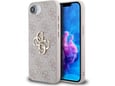 GUESS ovitek za silikonski iPhone 16e/iPhone 17e, roza z zlatim logotipom