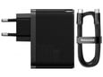 BASEUS hišni polnilec 220V GaN 5 Pro Fast Charge 100W vhod 1x USB A in 1x Type C s kablom Type C - Original (EU Blister) črn