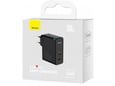BASEUS hišni polnilec 220V GaN 5 Pro Fast Charge 100W vhod 1x USB A in 1x Type C s kablom Type C - Original (EU Blister) črn