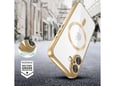 ONASI ovitek za silikonski Magshiny MagSafe iPhone 16e/iPhone 17e, prozoren z zlato obrobo
