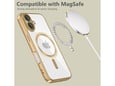 ONASI ovitek za silikonski Magshiny MagSafe iPhone 16e/iPhone 17e, prozoren z zlato obrobo