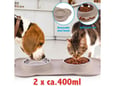PET TREATMENT dvojna posoda s podlogo za živali, 2x 400ml