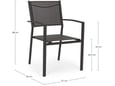 BIZZOTTO vrtni stol Hilde, aluminij, siva
