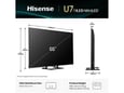 HISENSE televizor 55U7Q, Mini LED, 4K UHD, VIDAA, 139 cm