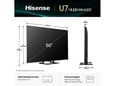 HISENSE televizor 50U7Q, Mini LED, 4K UHD, VIDAA, 127 cm