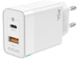 Jellico C107 hišni polnilec GaN QC / PD 45W vhod USB A in Type C s kablom Type C - Original (EU Blister) - bel