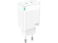 Jellico C106 hišni polnilec GaN QC / PD 45W vhod 2x Type C s kablom Lightning - Original (EU Blister) - bel