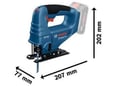 BOSCH PROFESSIONAL akumulatorska vbodna žaga GST 18V-95 B, Solo 06015B7001