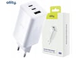 ALLITY polnilec ATC-01 GaN, 65W, 2x USB Type-C, 1x USB Type-A, bela