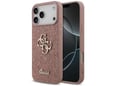 GUESS silikonski ovitek za iPhone 17 Pro Max, roza z bleščicami, GUHCP17XHG4SGP