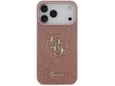 GUESS silikonski ovitek za iPhone 17 Pro Max, roza z bleščicami, GUHCP17XHG4SGP