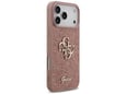 GUESS silikonski ovitek za iPhone 17 Pro Max, roza z bleščicami, GUHCP17XHG4SGP