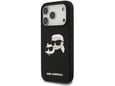 KARL LAGERFELD silikonski ovitek za iPhone 17 Pro, črna, KLHMP17LSKCHPPLK