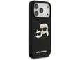 KARL LAGERFELD silikonski ovitek za iPhone 17 Pro, črna, KLHMP17LSKCHPPLK