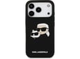 KARL LAGERFELD silikonski ovitek za iPhone 17 Pro, črna, KLHMP17LSKCHPPLK