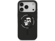 KARL LAGERFELD ovitek MagSafe za iPhone 17 Pro, črna, KLHMP17LSCMKCRHK