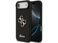 GUESS silikonski ovitek za iPhone 17 Air, črna z bleščicami, GUHCP17MHG4SGK