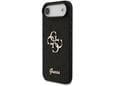 GUESS silikonski ovitek za iPhone 17 Air, črna z bleščicami, GUHCP17MHG4SGK
