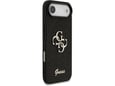 GUESS silikonski ovitek za iPhone 17 Air, črna z bleščicami, GUHCP17MHG4SGK