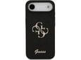 GUESS silikonski ovitek za iPhone 17 Air, črna z bleščicami, GUHCP17MHG4SGK