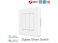 MOES brezžično stikalo Star Ring Zigbee Push Button Switch, trojno, zigbee, bela