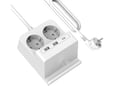 WELL električni podaljšek EXTS-2S2M-USBC3W, 2x 220V, 2m, bela