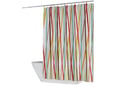 PRIRESA zavesa za tuš STRIPE 180x200 cm | Vodoodporna tekstilna kopalniška zavesa s potiskom + 12 plastičnih obročev