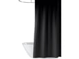 PRIRESA zavesa za tuš BLACK 180x200 cm | Vodoodporna tekstilna kopalniška zavesa s potiskom + 12 plastičnih obročev