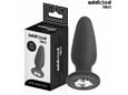 ADDICTED TOYS analni čep With Jewel, silikon in kristal, črna s prozornim kristalom, S