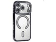 ONASI silikonski ovitek Luxury MagSafe za iPhone 17 Pro Max, prozorno črna,