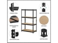 ePRO Metalna polica premium 150x70x30 metal-drvo 700kg (4x175kg)