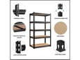 ePRO Metalna polica premium 180x120x45 metal-drvo 875kg (5x175kg)