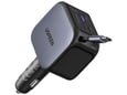 UGREEN avtomobilski polnilec z vgrajenim kablom 55910B, 145 W, PD, QC, USB-C, USB-A