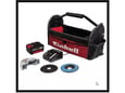 Einhell Akumulatorska ugaona brusilica TE-AG 18/115 Li + Power-X-Change 18V 2x4.0Ah + Set brusno-reznih ploča sa čepićima za uši