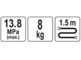 Yato garažna ručna mazalica 8 kg sa crevom 1.5 m