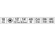Yato garnitura umetaka 1/2" 1/4" TX 18 delova