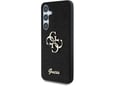 GUESS ovitek za silikonski GUHCS25SHG4SGK Samsung Galaxy S25 5G, črn z bleščicami in zlatim logom
