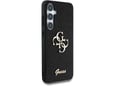 GUESS ovitek za silikonski GUHCS25SHG4SGK Samsung Galaxy S25 5G, črn z bleščicami in zlatim logom