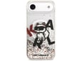 Maska za iPhone Air Karl Lagerfeld Liquid Glitter Choupette Logo MagSafe bela