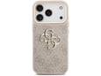 Maska Guess 4G Metal Logo Gold Frame MagSafe 17 Pro roze zlatna