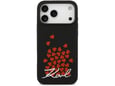 Maska za iPhone 17 Pro Max Karl Lagerfeld Silicone Heart Sign Logo MagSafe Case crna