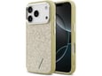 Maska za iPhone 17 Pro Guess Glitter Triangle Logo MagSafe zlatna