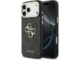 Maska za iPhone 17 Pro Max Guess 4G Metal Logo Gold Frame crna