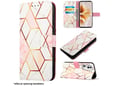 Maska za Honor 400 Smart/ X7d geometry na preklop Marble roze