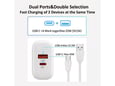 Kućni punjač LDNIO A2526C PD, QC4+, QC3.0, PPS 45W USB na Type C