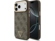 Maska za iPhone 17 Pro Max zlatno braon Guess 4G Triangle Logo MagSafe