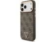 Maska za iPhone 17 Pro Max zlatno braon Guess 4G Triangle Logo MagSafe