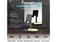 Desktop držač za mobilni telefon HT531 sa wireless punjačem i LED svetlom crni