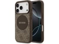Maska za iPhone 17 Pro braon Guess 4G Circle Classic Logo MagSafe